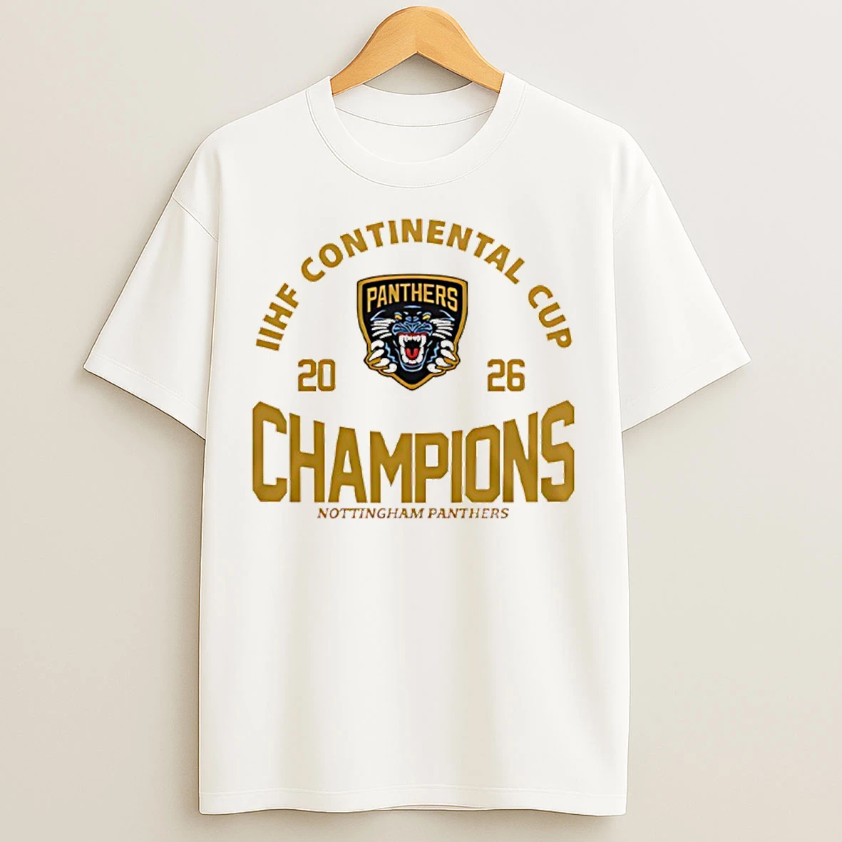 Classic Nottingham Panthers Iihf Continental Cup Champions 2026 Logo T Shirts