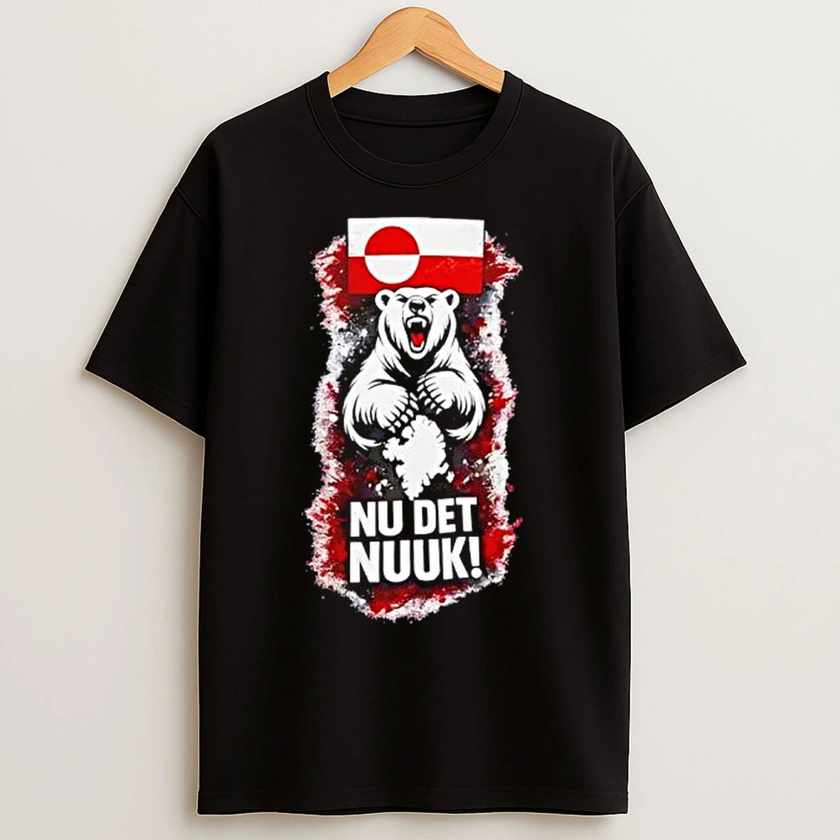 Classic Nu Det Nuuk Nows Enough Funny Saying Greenlandic Flag T Shirts