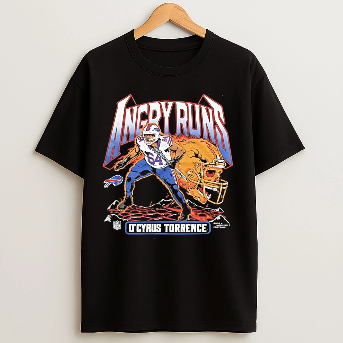 Classic Ocyrus Torrence Buffalo Bills Angry Runs 2026 Skull Helmet T Shirts
