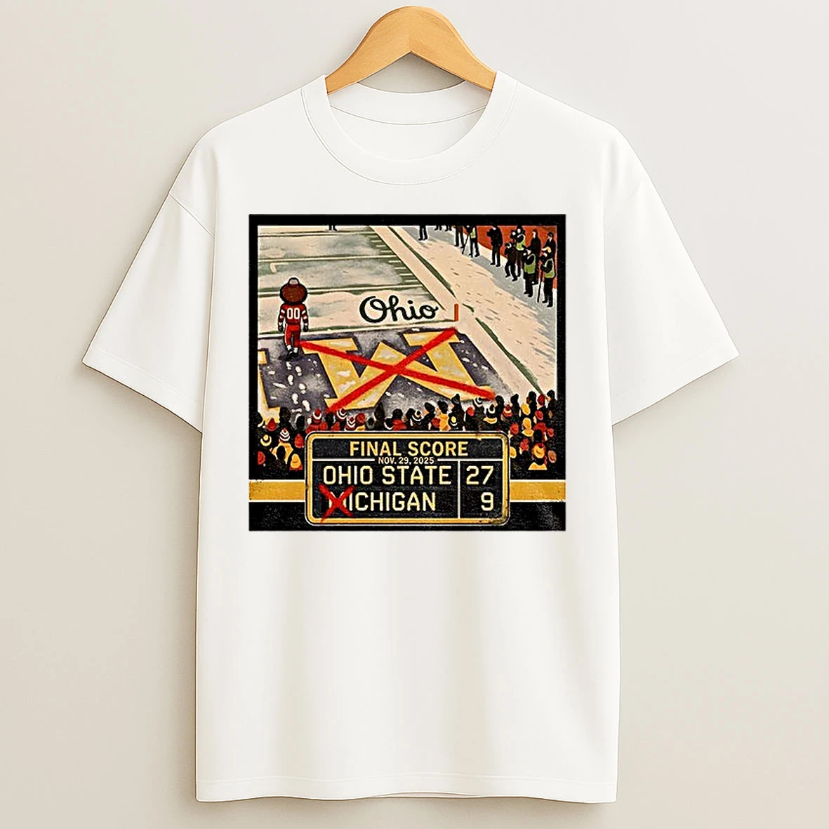 Classic Ohio State Buckeyes Rivalry Brutus Crossing Out The M Brutus Vs Michigan Game Day T Shirts