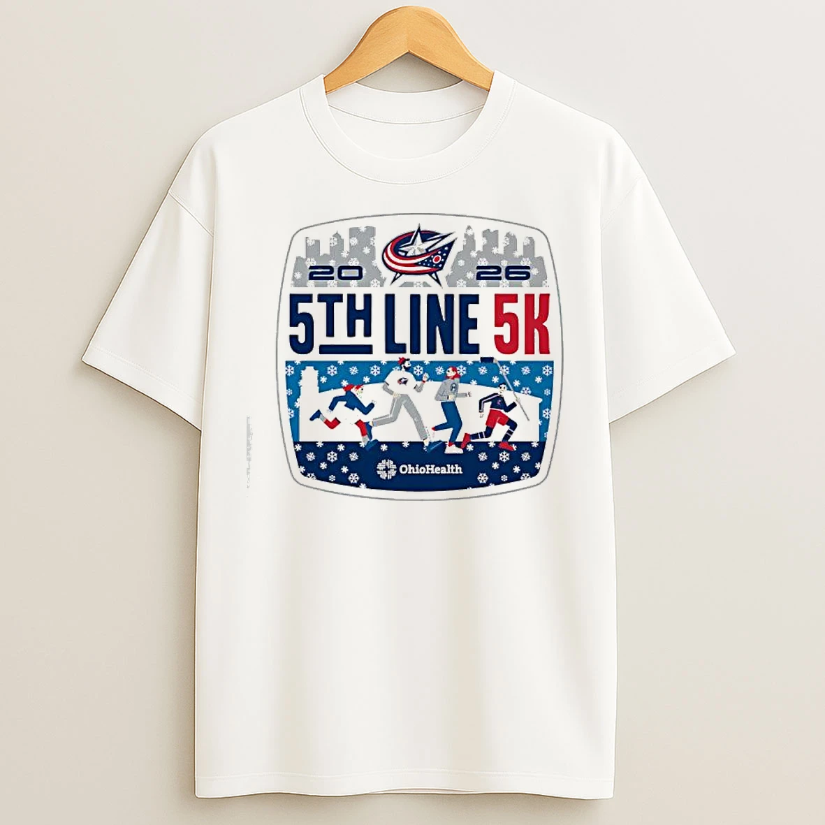 Classic Ohiohealth 5th Line 5k 2026 Columbus Blue Jackets Event Graphic T Shirts