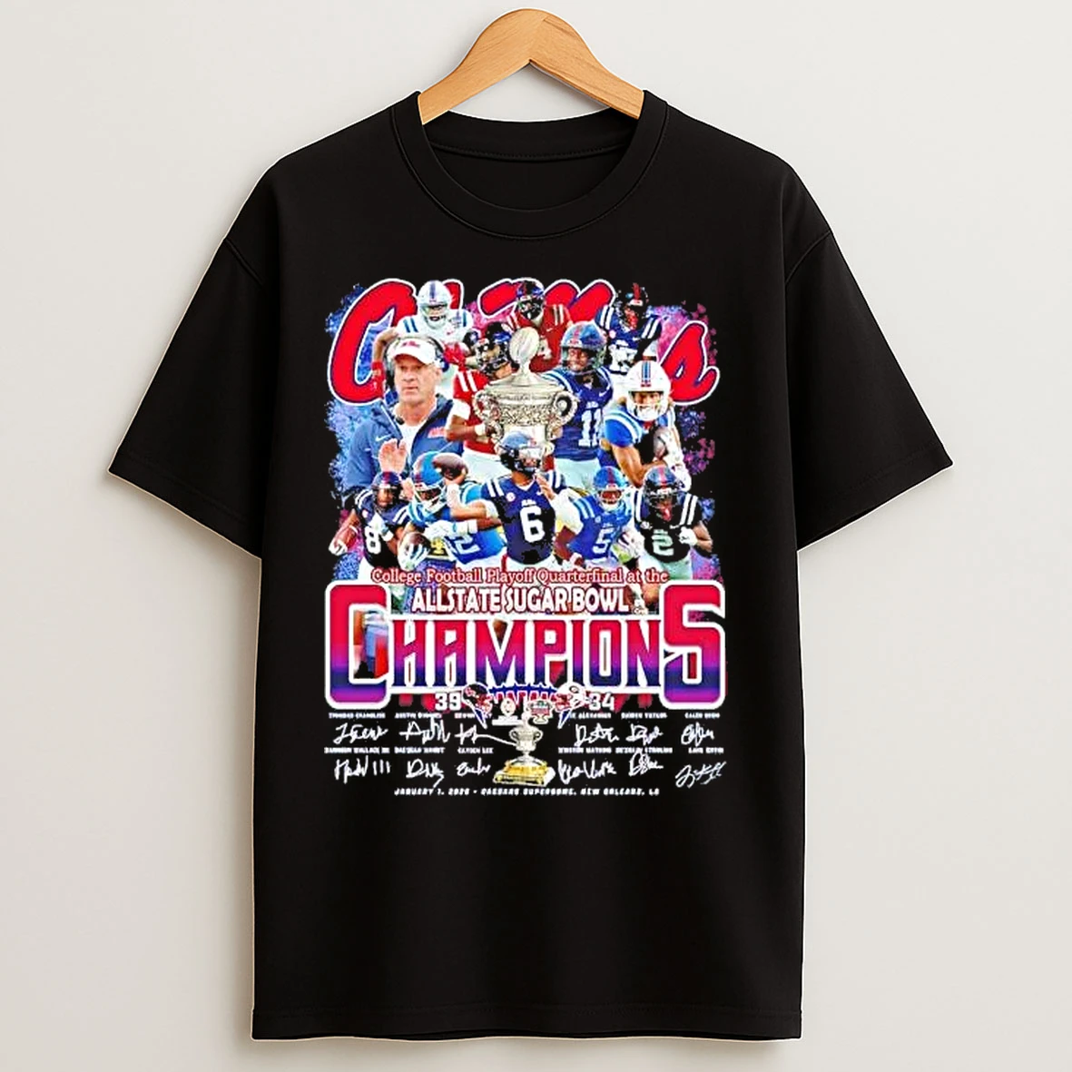 Classic Ole Miss Rebels 2026 Cfp At The Allstate Sugar Bowl Champions Team Players T Shirts