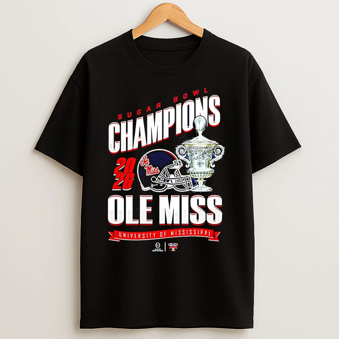 Classic Ole Miss Rebels Sugar Bowl Champions 26 Trophy T Shirts