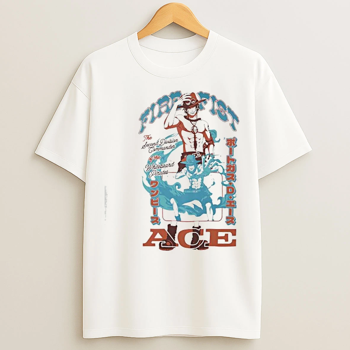 Classic One Piece Portgas D Ace Fire Fist Tonal T Shirts