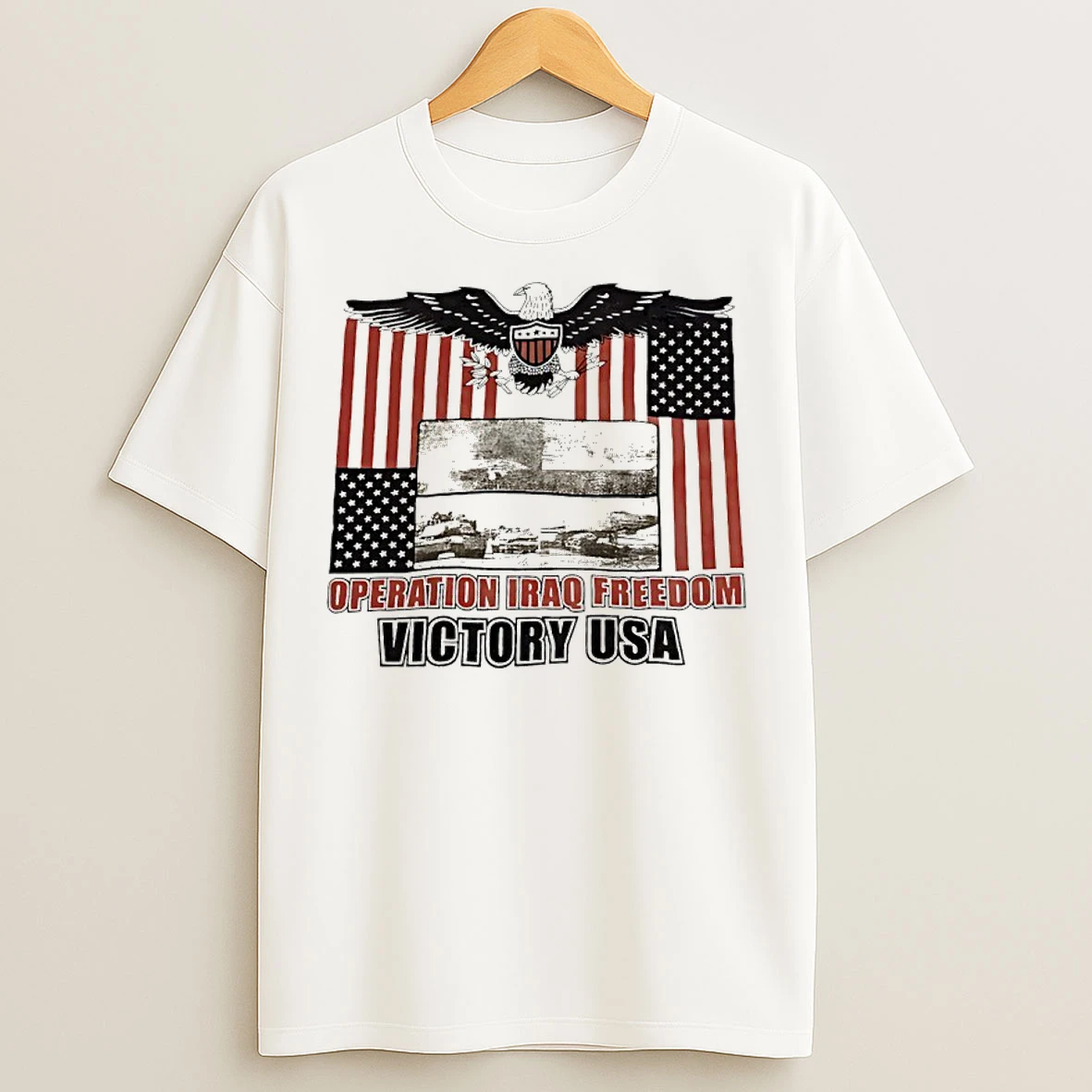 Classic Operation Iraq Freedom Victory Usa Flag Vintage T Shirts