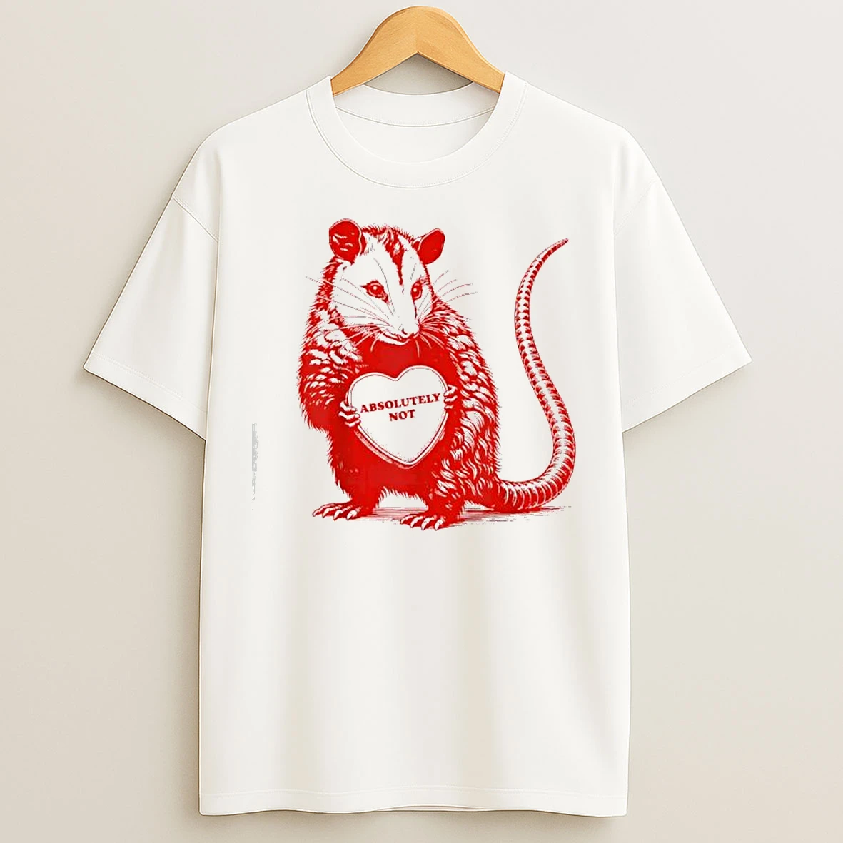 Classic Opossum Absolutely Not Valentine Graphic T Shirts
