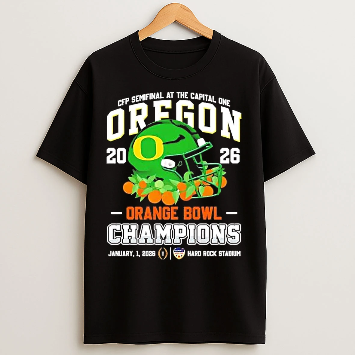 Classic Oregon Ducks 2026 Cfp Semifinal At Orange Bowl Champions T Shirts