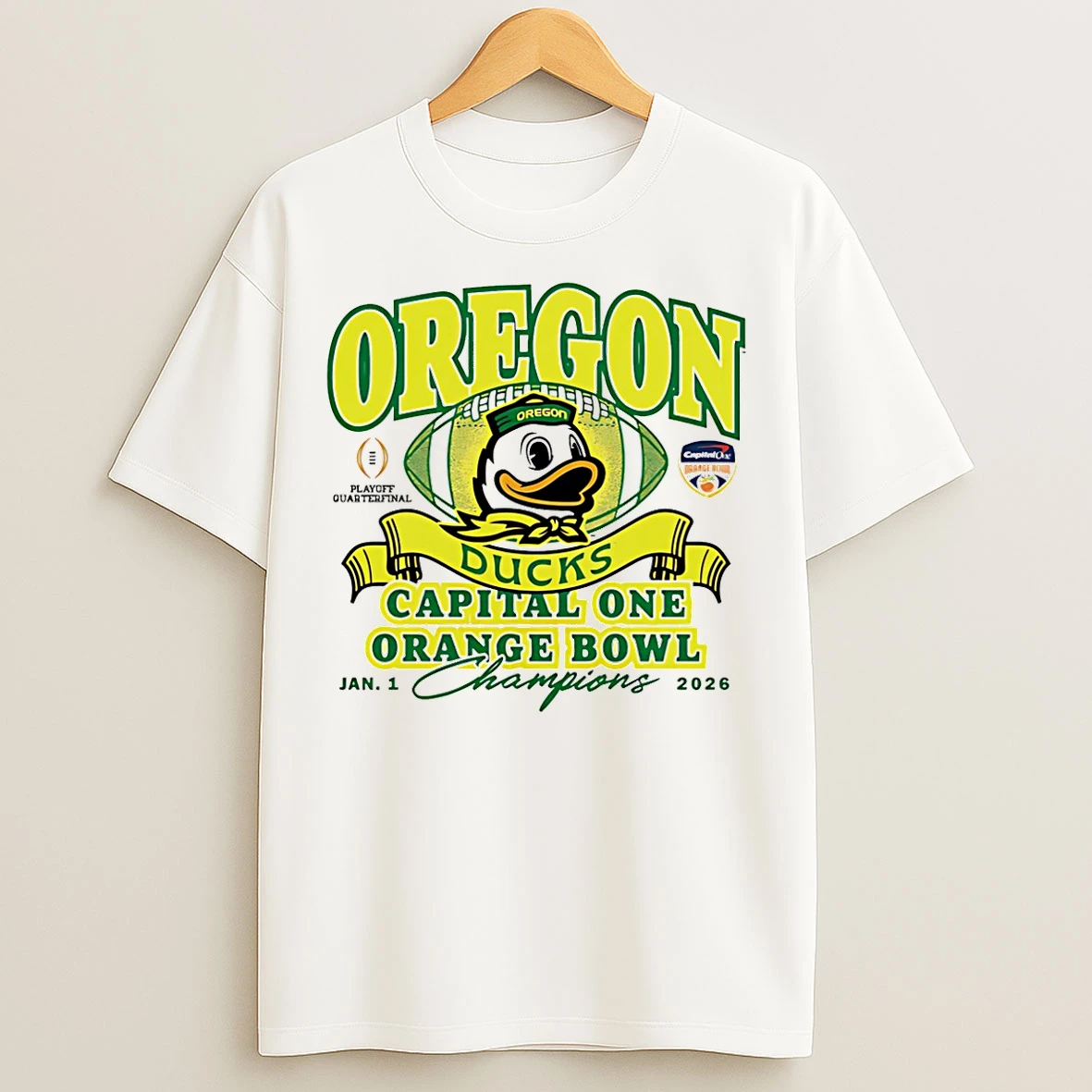 Classic Oregon Ducks 2026 Capital One Orange Bowl Champs T Shirts