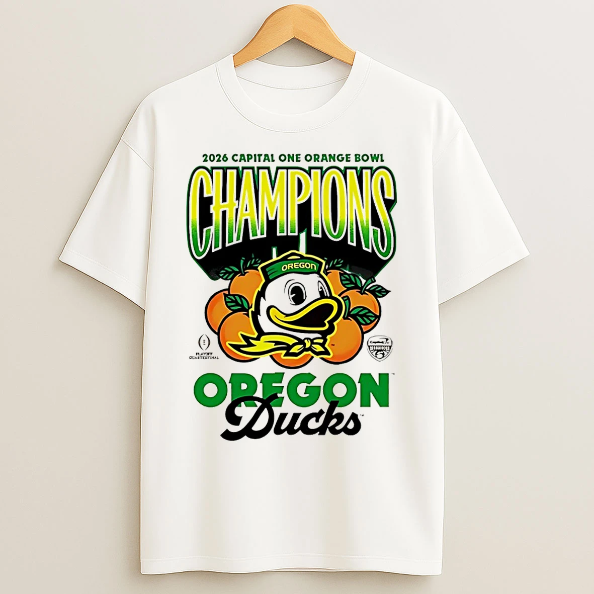 Classic Oregon Ducks 2026 Orange Bowl Champions Football Logo T Shirts