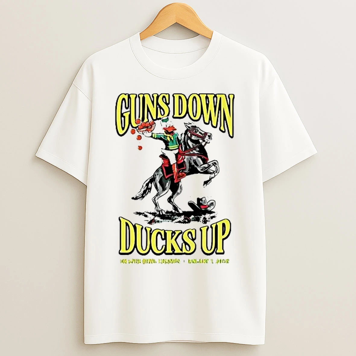 Classic Oregon Ducks 2026 Orange Bowl Champions Guns Down Ducks Up T Shirts