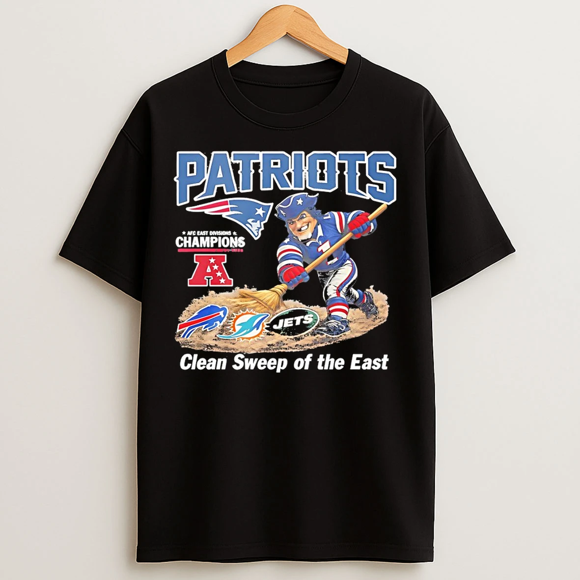 Classic Pat Patriot New England Patriots Afc East Division Clean Sweep Of The East T Shirts