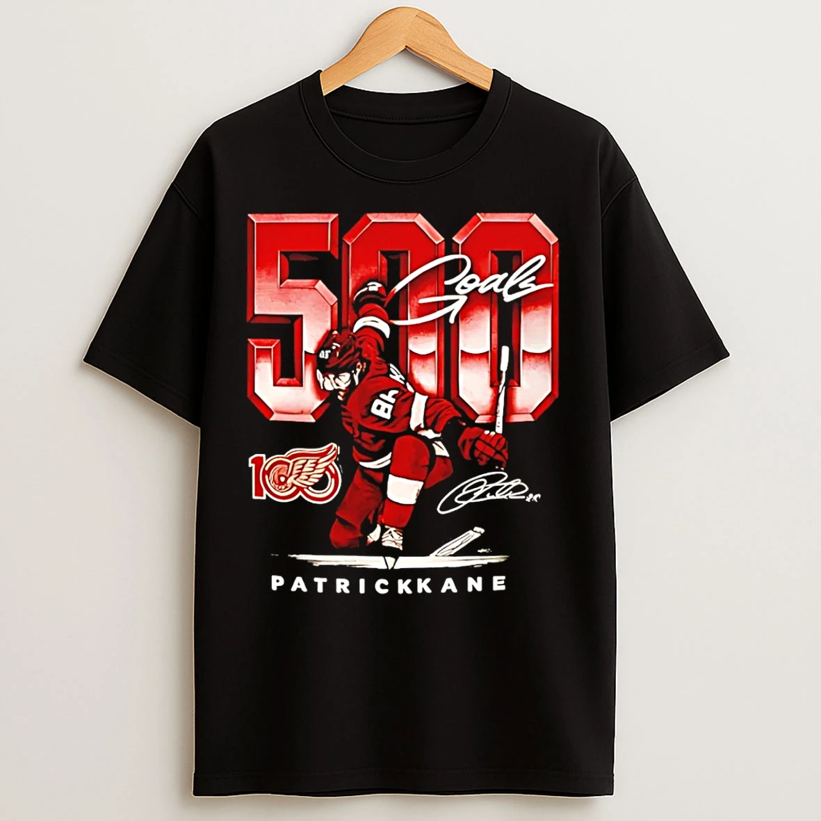 Classic Patrick Kane Detroit Red Wings 500 Career Goals Signature T Shirts