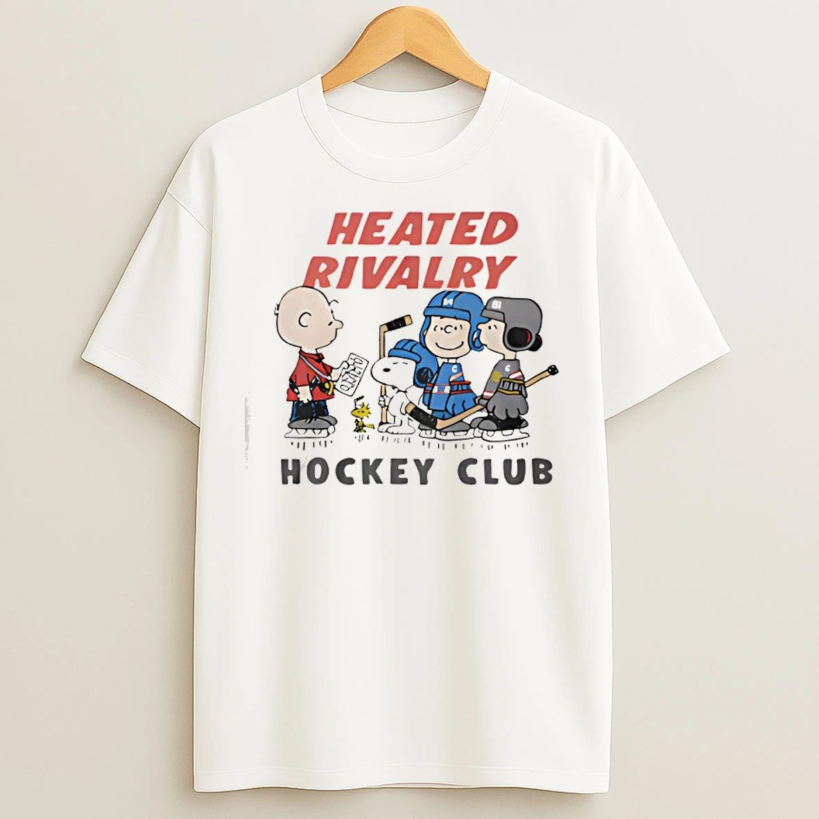Classic Peanuts Characters Heated Rivalry Hockey Club T Shirts