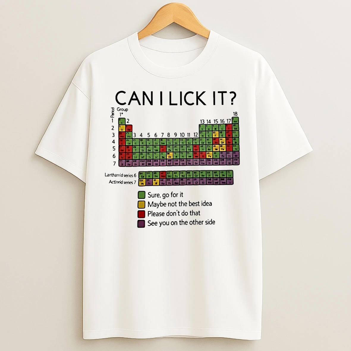 Classic Periodic Table Can I Lick It T Shirts