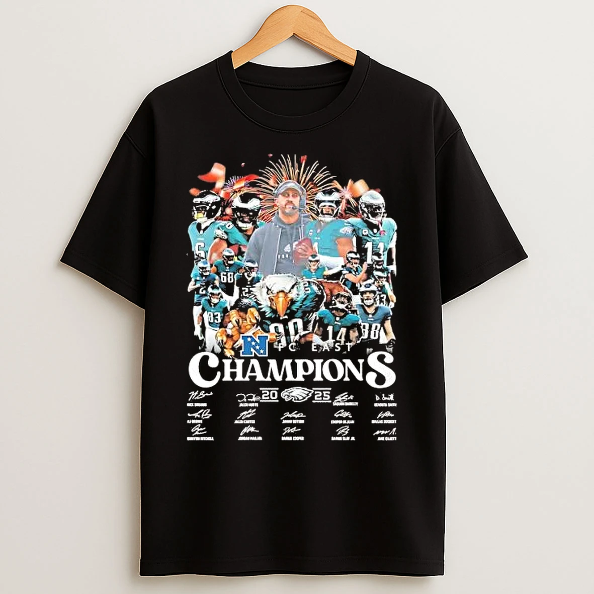 Classic Philadelphia Eagles 2025 Nfc East Champions Team Players T Shirts