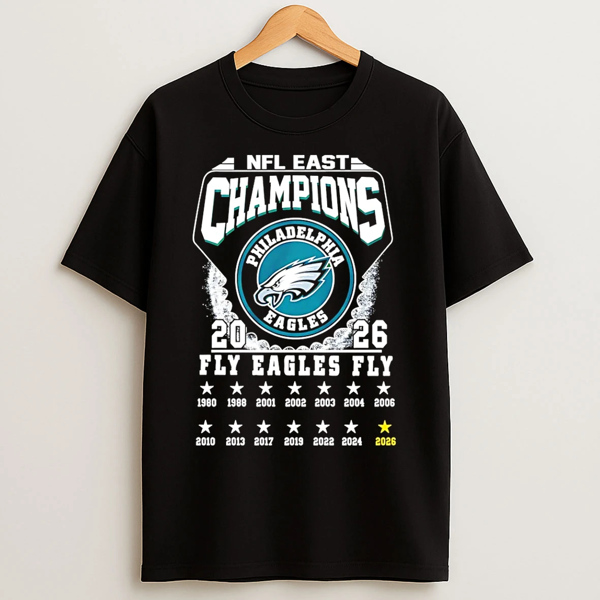 Classic Philadelphia Eagles 2026 Nfl Afc East Champions Fly Eagles Fly T Shirts