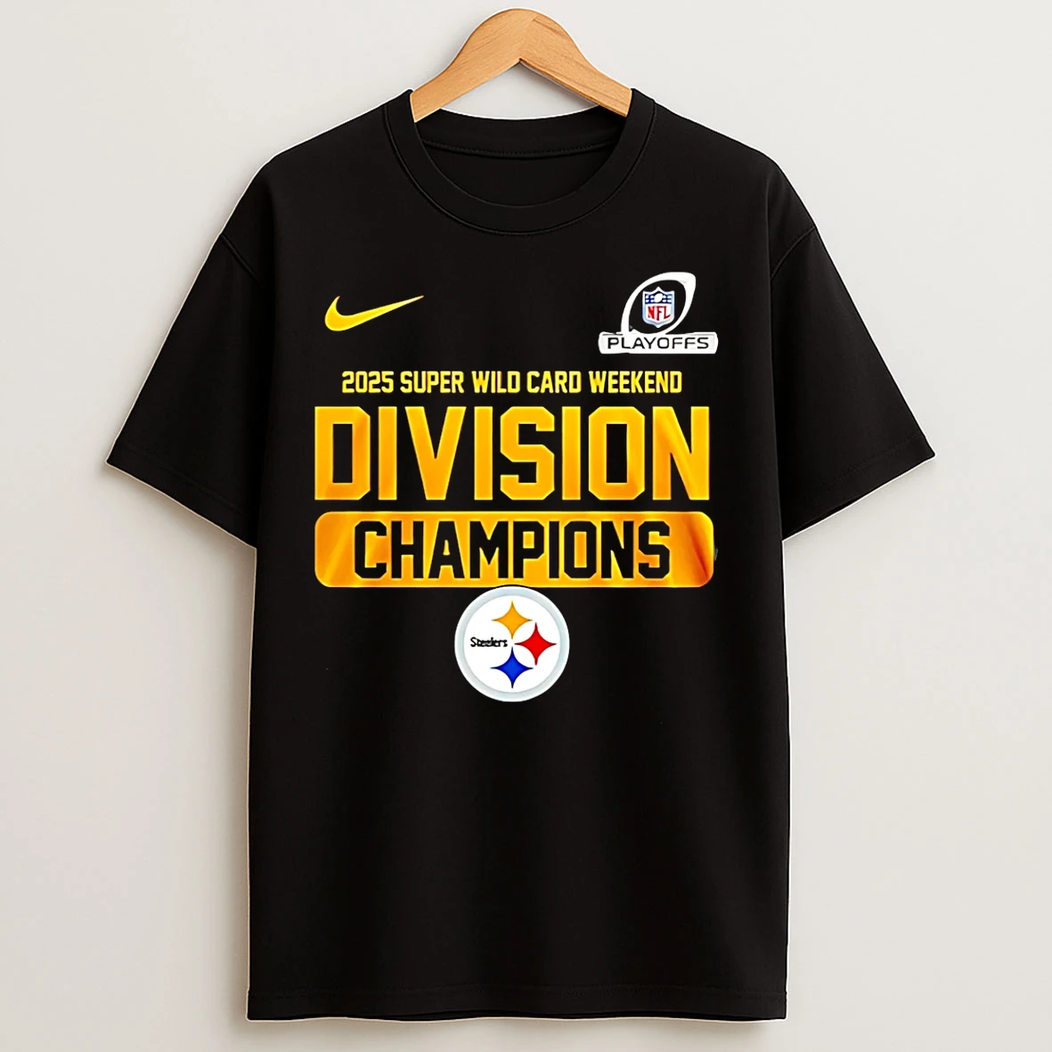 Classic Pittsburgh Steelers 2025 Super Wild Card Weekend Division Champions T Shirts