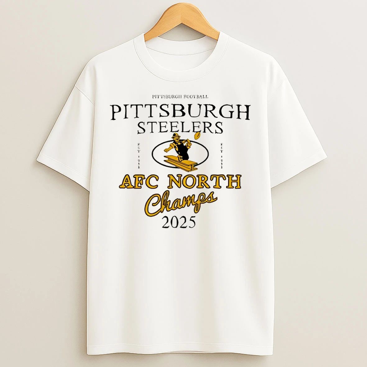 Classic Pittsburgh Steelers Afc North Champs 2025 Logo T Shirts