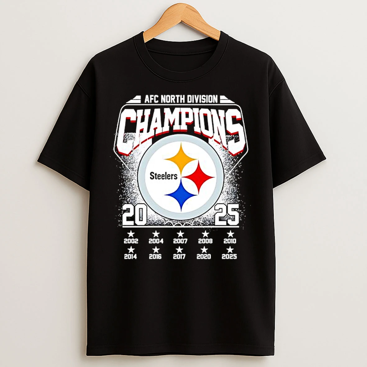 Classic Pittsburgh Steelers Afc North Division Champions Over Years Logo T Shirts