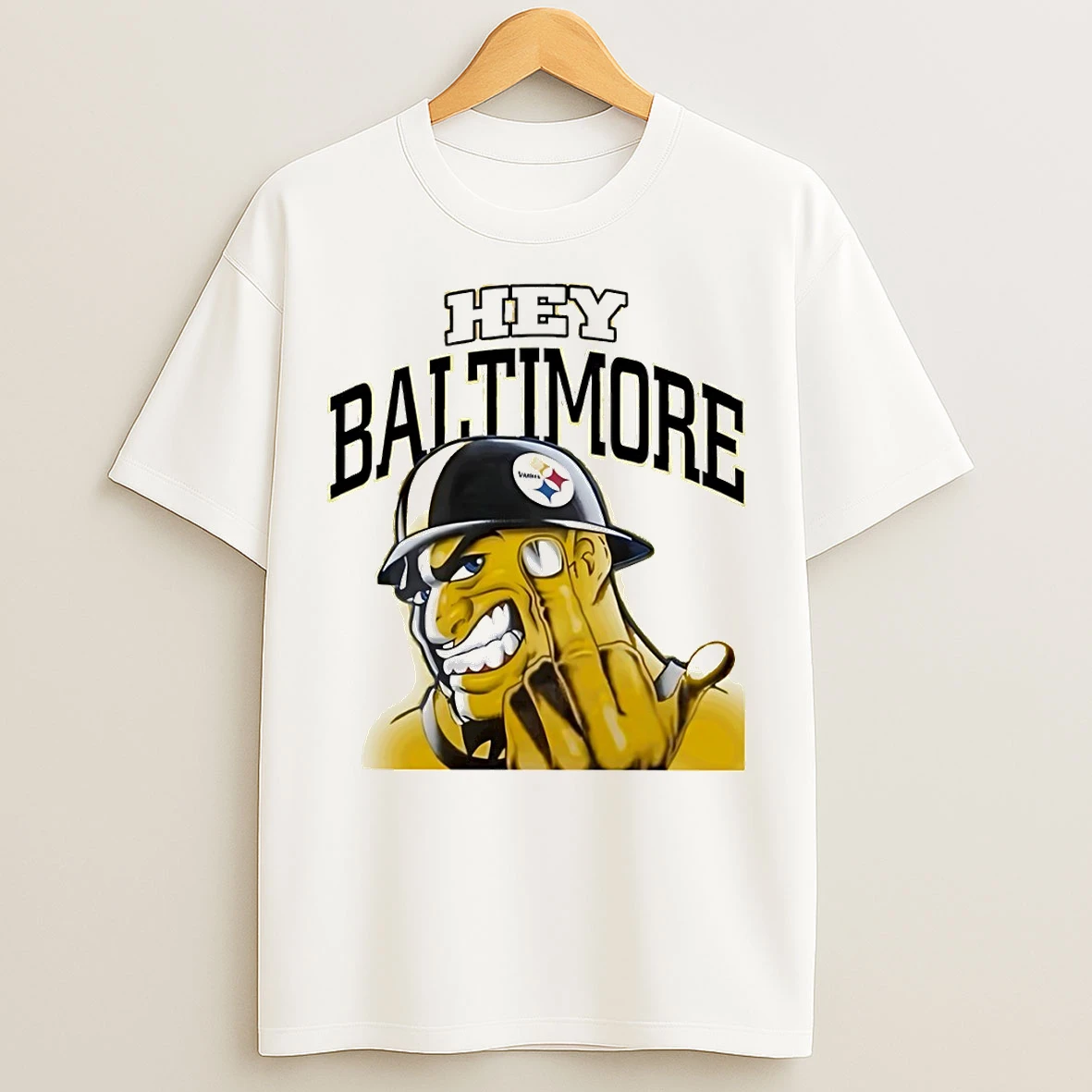 Classic Pittsburgh Steelers Football Hey Baltimore Middle Finger T Shirts