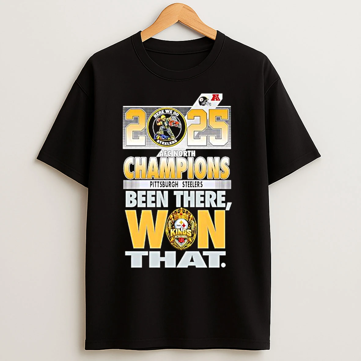 Classic Pittsburgh Steelers Kings Of The West 2025 Afc North Champions T Shirts
