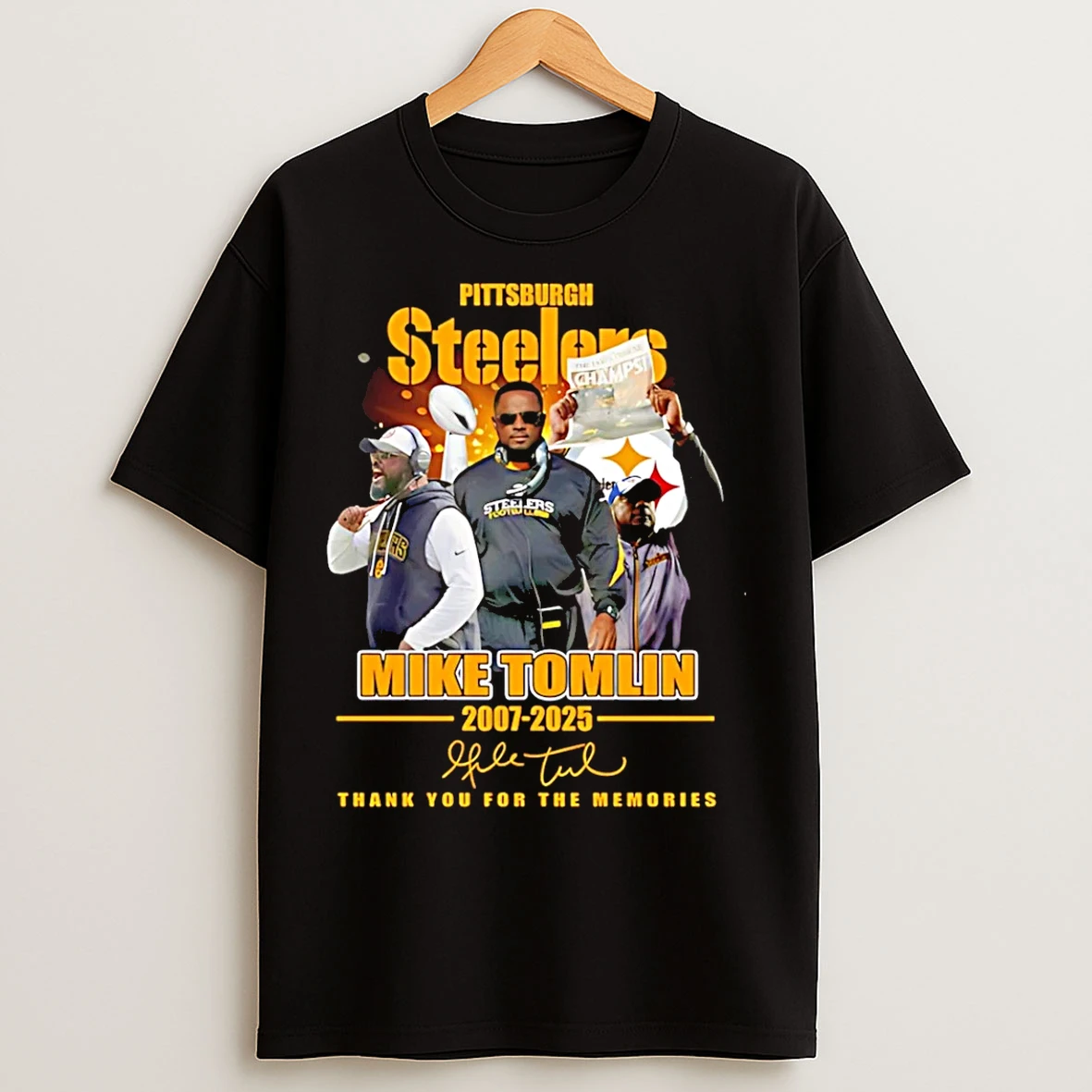 Classic Pittsburgh Steelers Mike Tomlin 2007 2025 Thank You For The Memories T Shirts