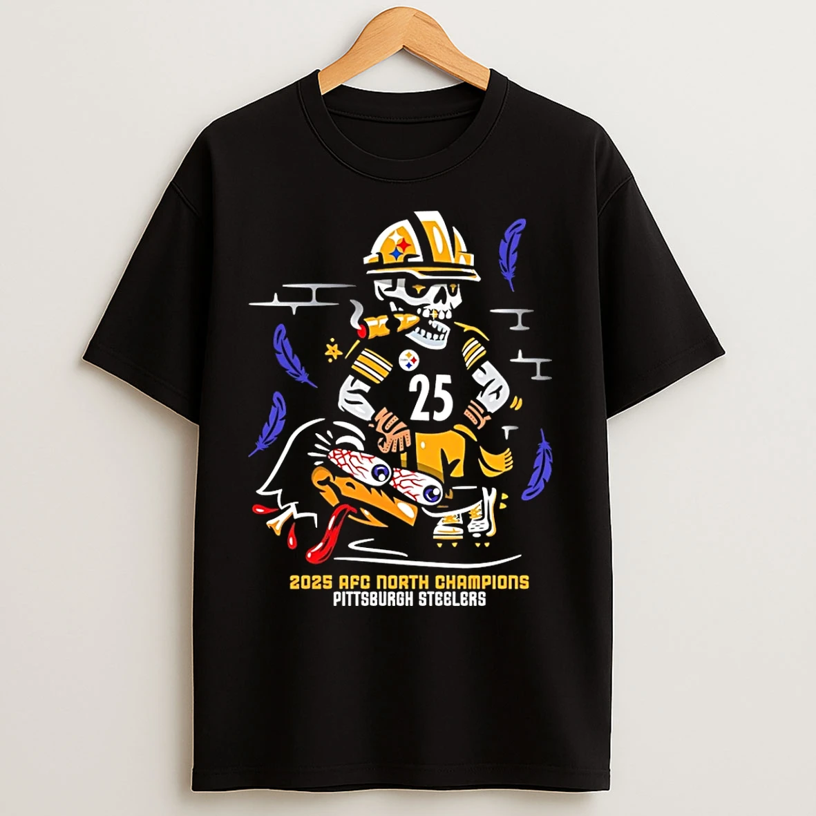Classic Pittsburgh Steelers Nfl 2025 Afc North Champions Paint T Shirts