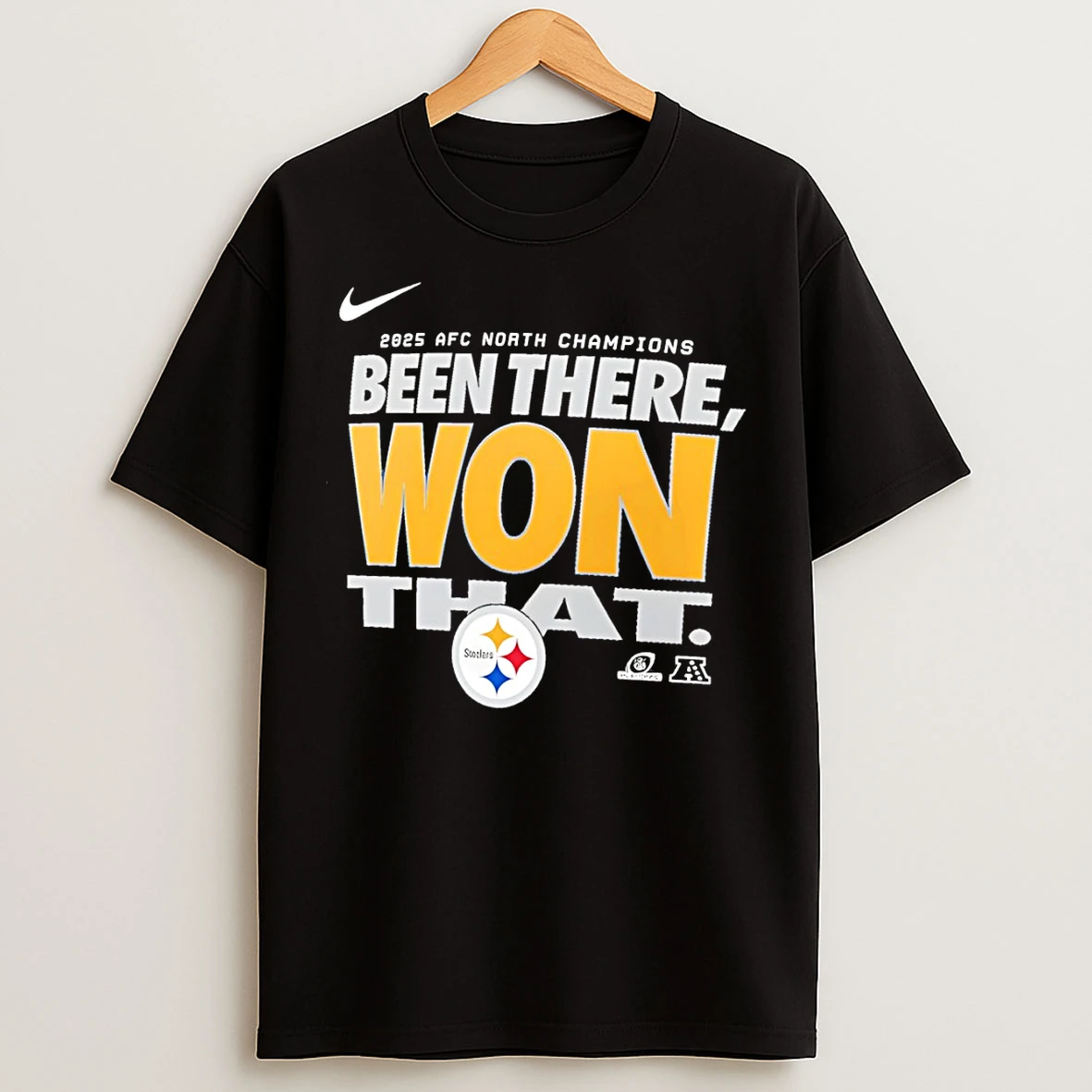 Classic Pittsburgh Steelers Nike 2025 Afc North Division Champions Locker Room Trophy T Shirts