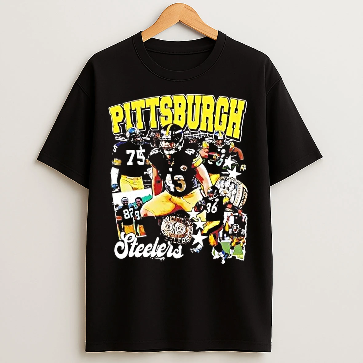 Classic Pittsburgh Steelers Legend Players Championship Rings T Shirts