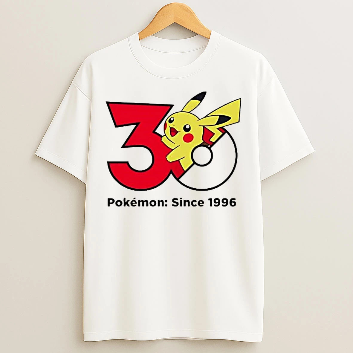 Classic Pokemon 30th Anniversary 1996 Pikachu T Shirts