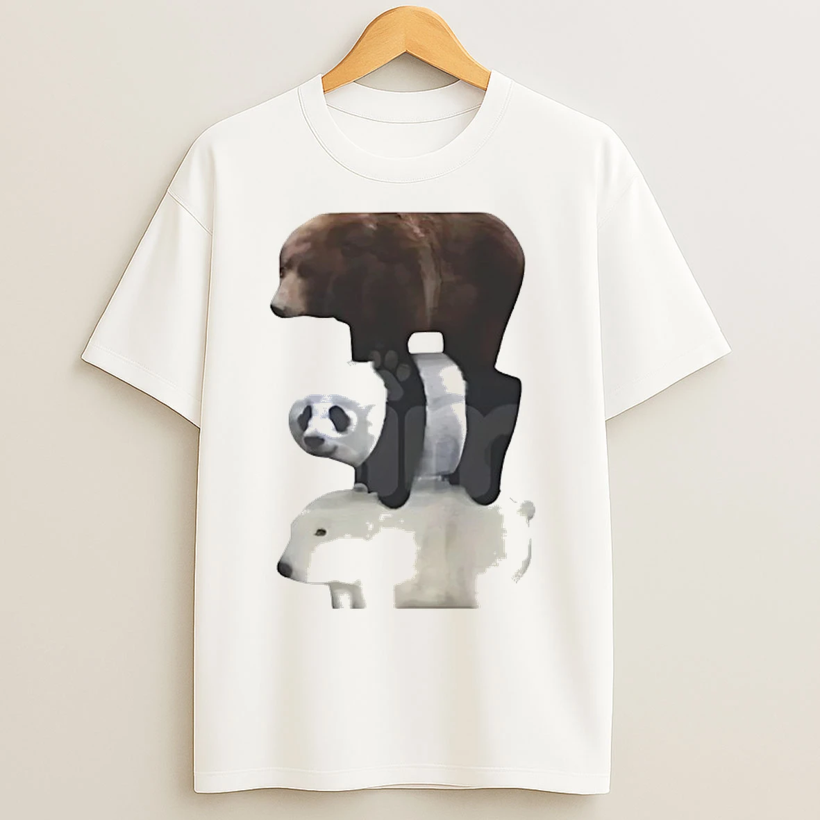 Classic Polar Panda And Brown Bear Graphic T Shirts