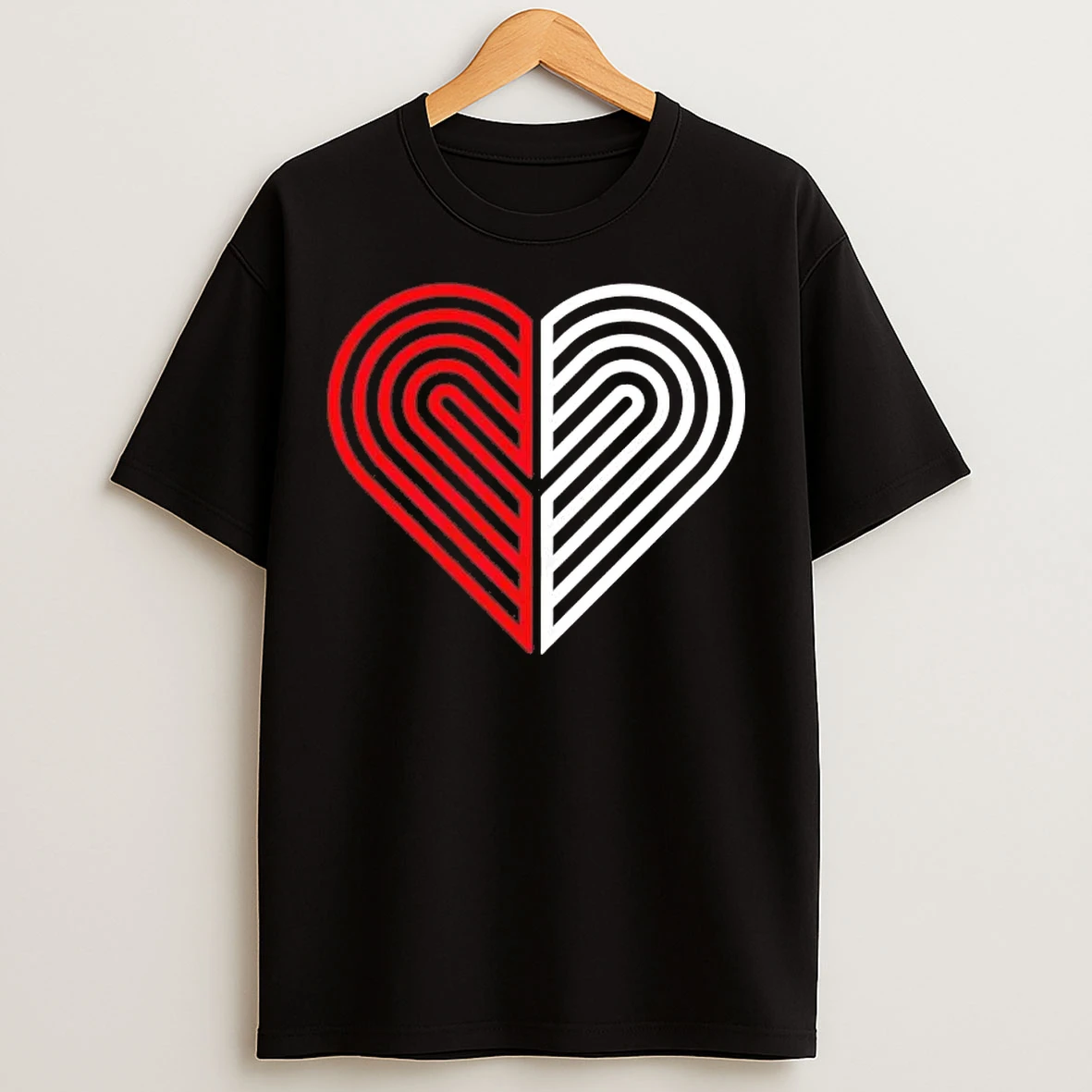 Classic Portland Trail Blazers Love Heart Valentines Day T Shirts