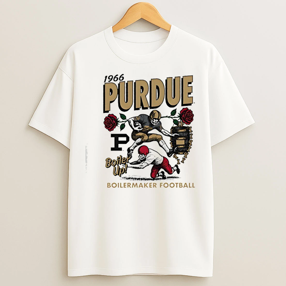 Classic Purdue Boiler Up Boilermaker Football 1966 Vintage Rose T Shirts