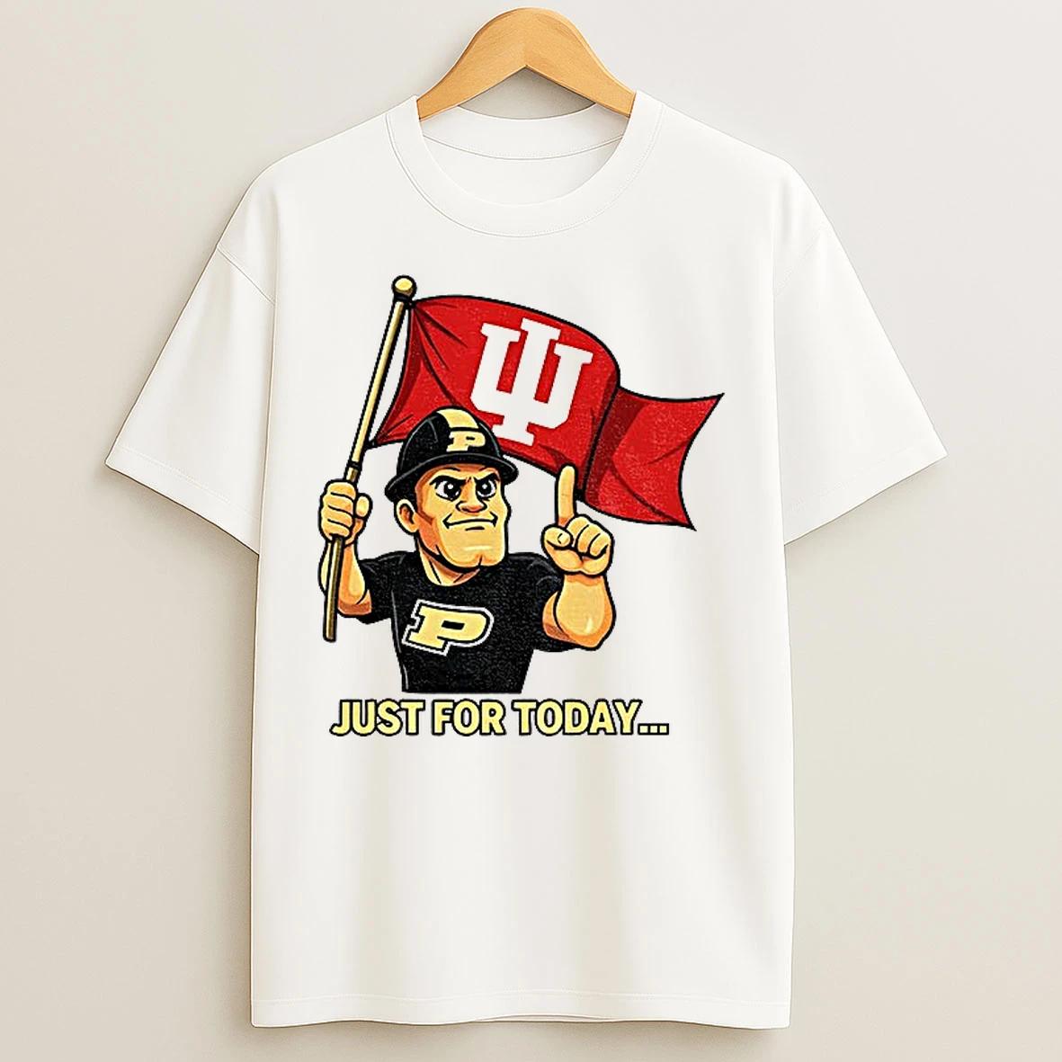 Classic Purdue Pete With Flag Just For Today Indiana Hoosiers Football Cfp National Champions T Shirts