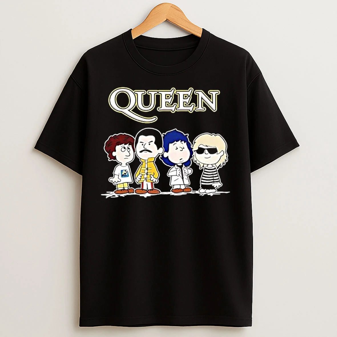 Classic Queen Band Peanuts Characters Graphic T Shirts