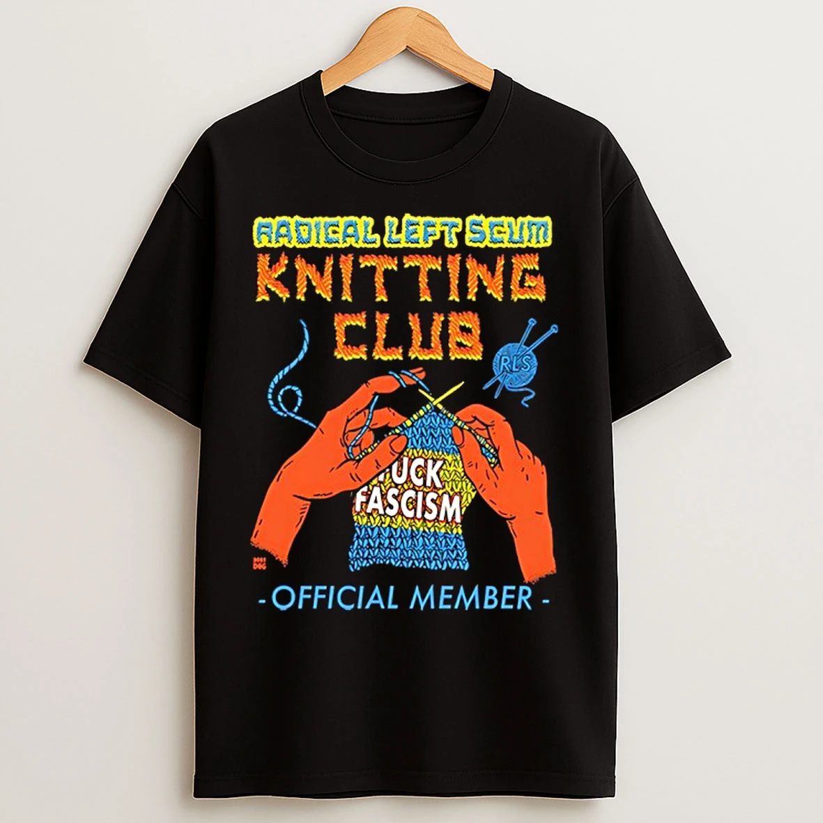 Classic Radical Left Seum Knitting Club Fuck Fascism Member T Shirts