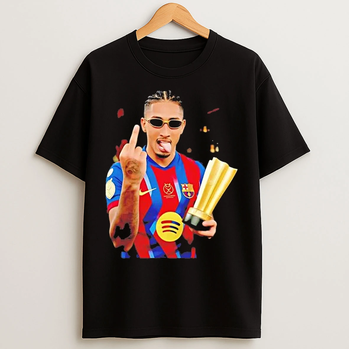 Classic Raphinha Middle Finger Trophy Celebration T Shirts