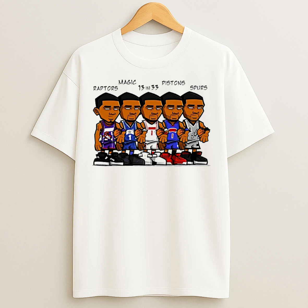 Classic Raptors Magic 13 In 33 Pistons Spurs Nba Player Cartoon T Shirts