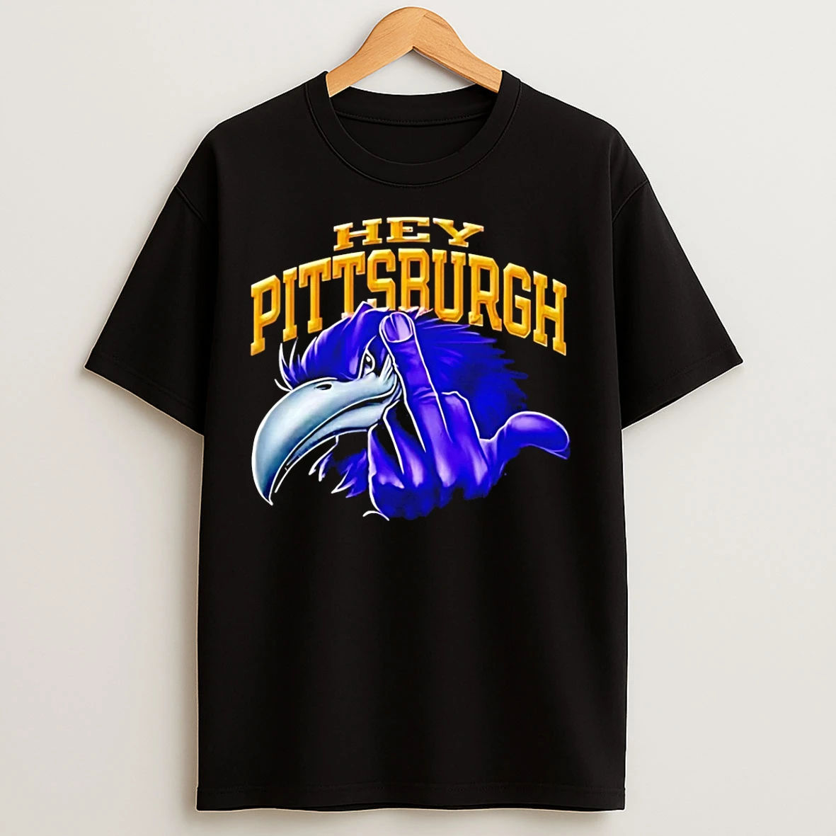 Classic Ravens Flock Hey Steelers Middle Finger T Shirts