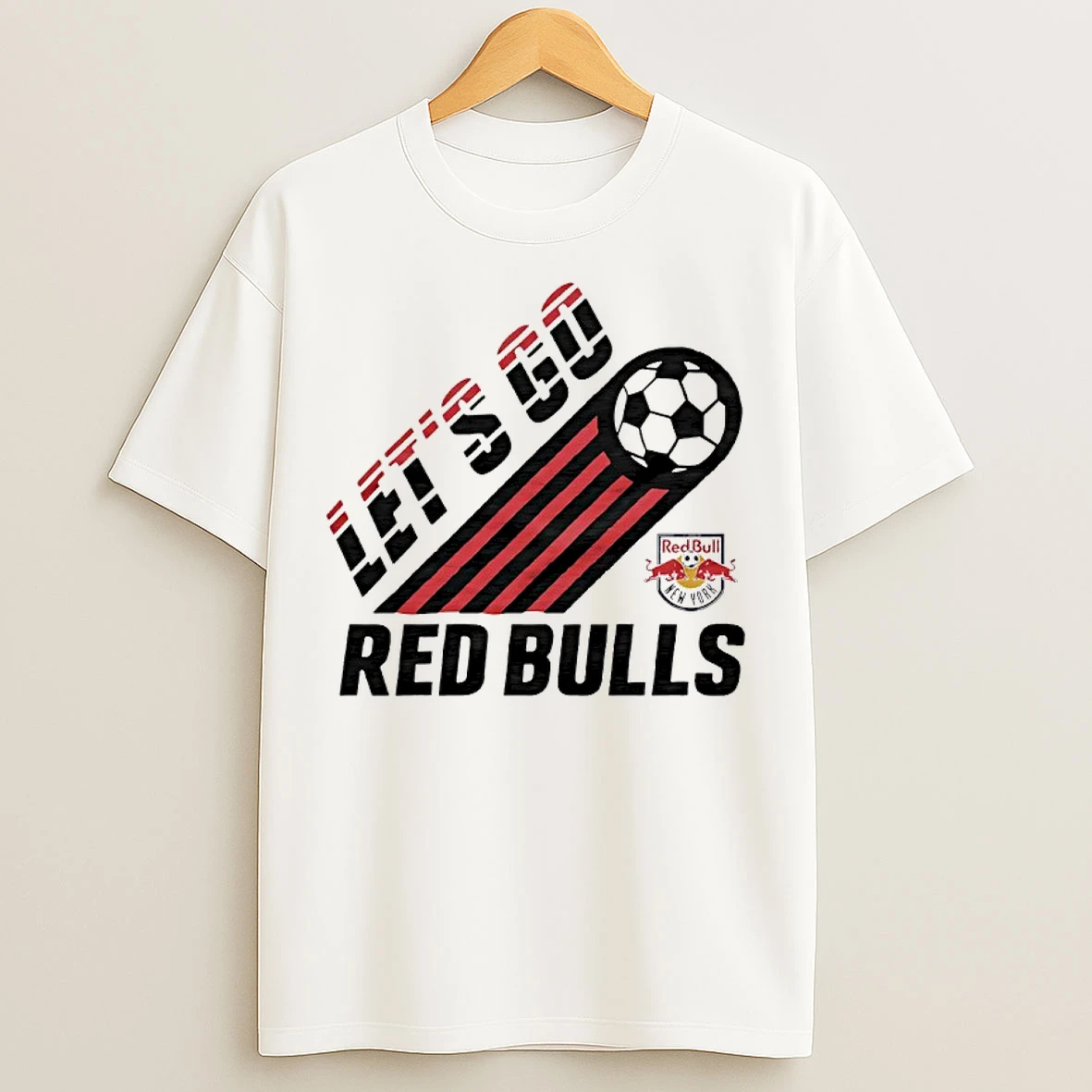 Classic Red Bull New York Lets Go Red Bulls Logo T Shirts