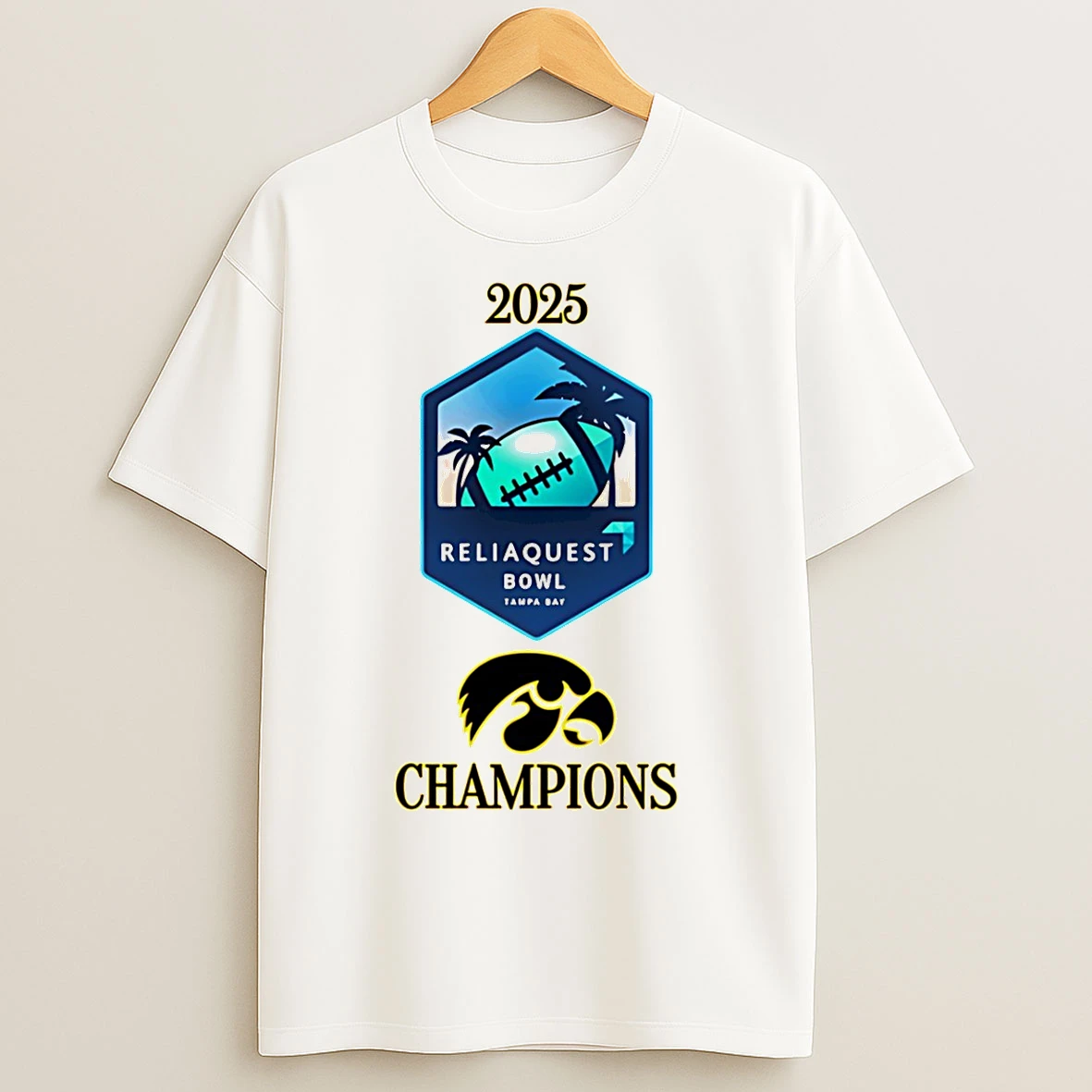 Classic Reliaquest Bowl Champions 2025 Iowa Football T Shirts