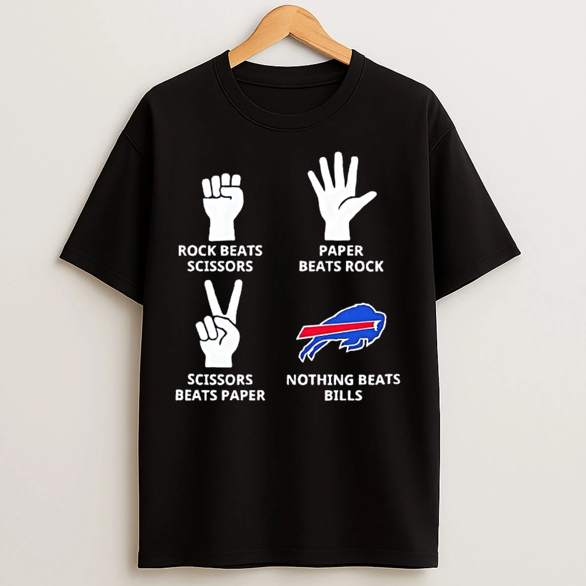 Classic Rock Beats Scissors Paper Beats Rock Scissors Beats Paper Nothing Beats Buffalo Bills T Shirts