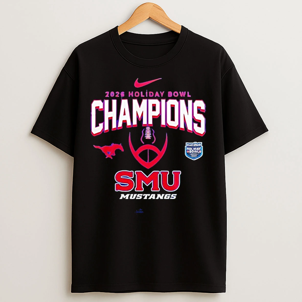 Classic Smu Football 2026 Holiday Bowl Champs T Shirts