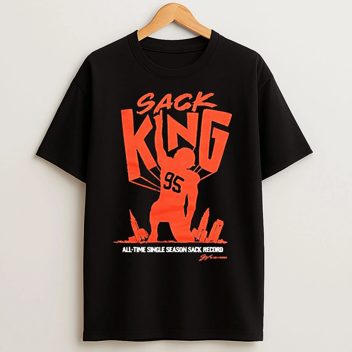 Classic Sack King Myles Garrett All Time Single Season Sack Record Cleveland Browns Graphic T Shirts