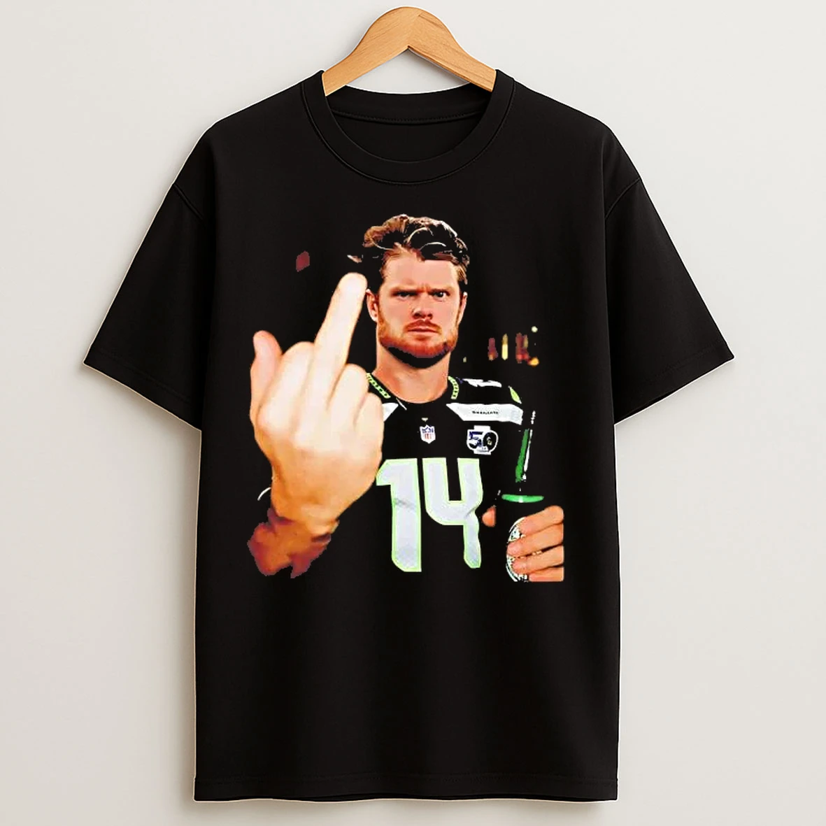Classic Sam Darnold Drinking Middle Finger 2026 T Shirts