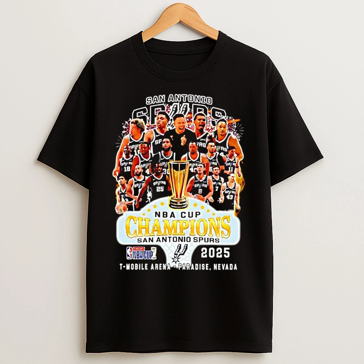 Classic San Antonio Spurs Nba Cup Champions 2025 T Mobile Arena Paradise Nevada T Shirts