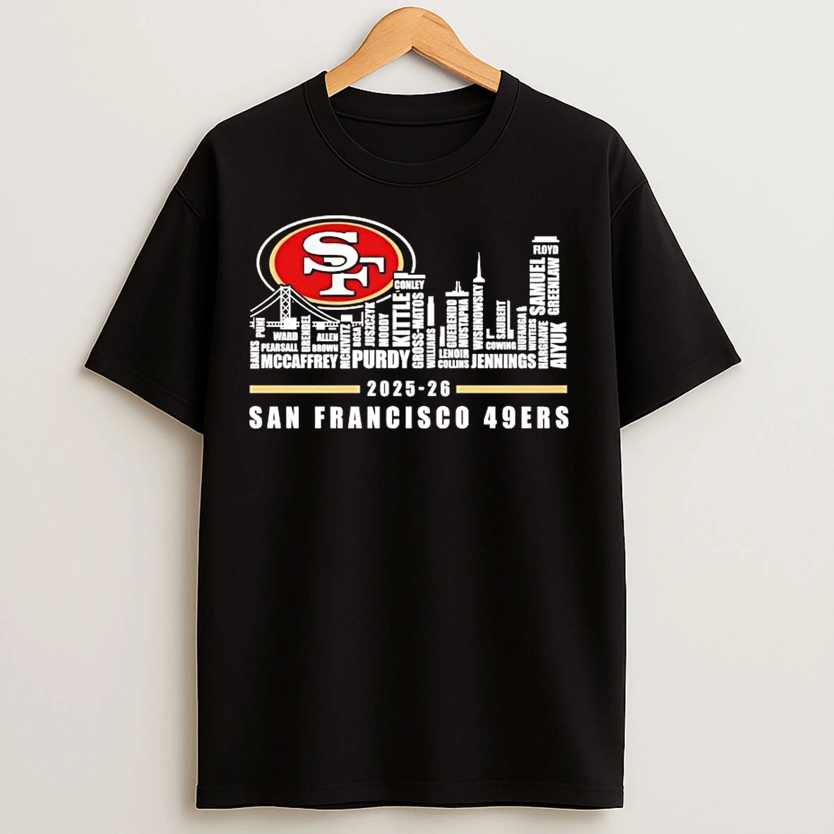 Classic San Francisco 49ers 2026 Players Names Skyline T Shirts
