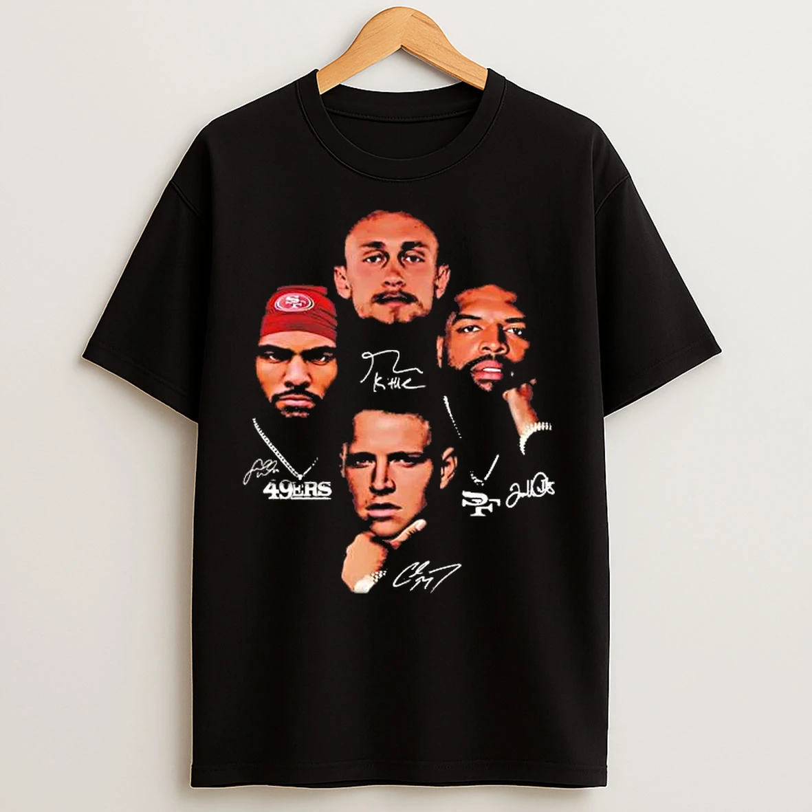 Classic San Francisco 49ers Players Niner Gang Signatures T Shirts