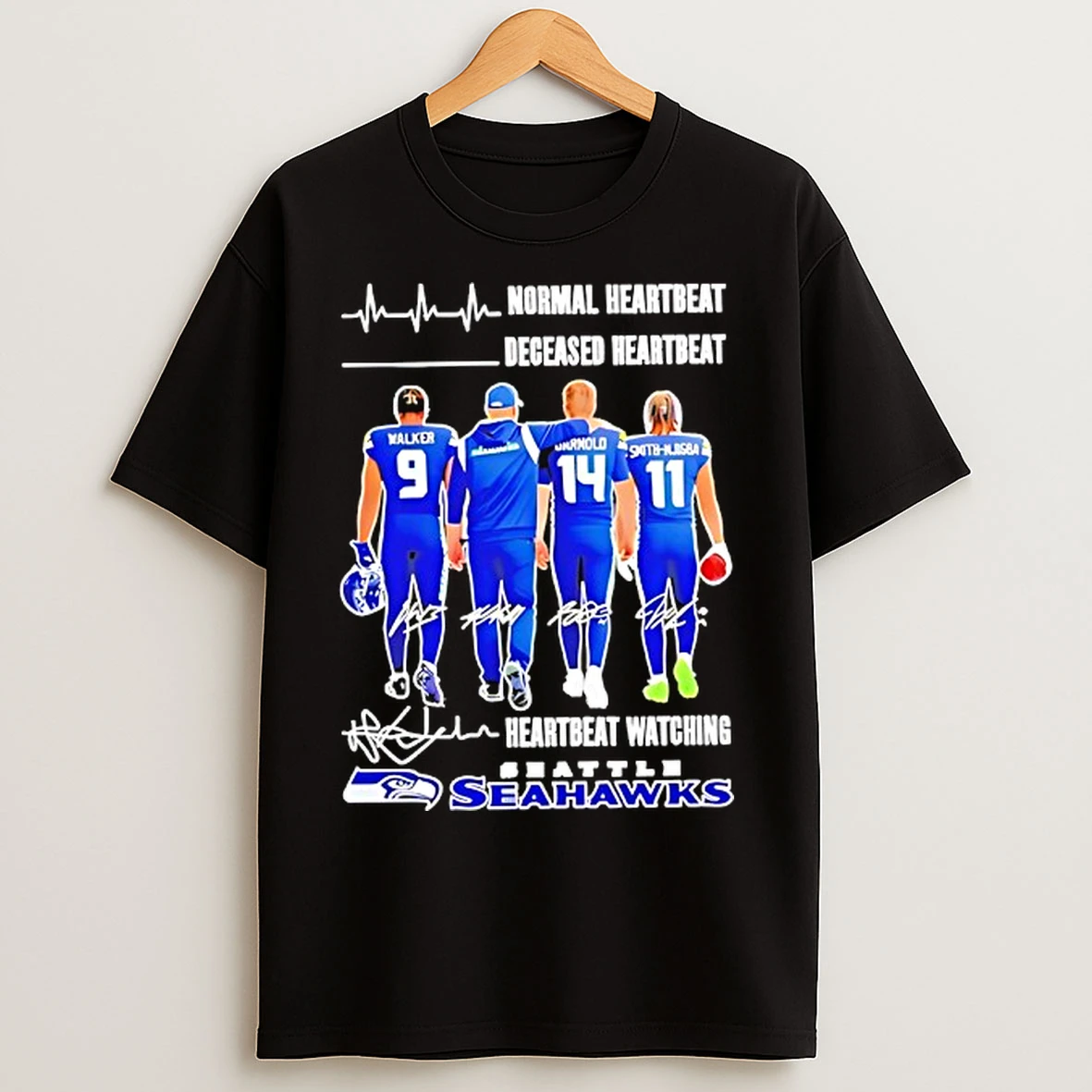 Classic Seahawks Normal Heartbeat Deceased Heartbeat Signatures T Shirts