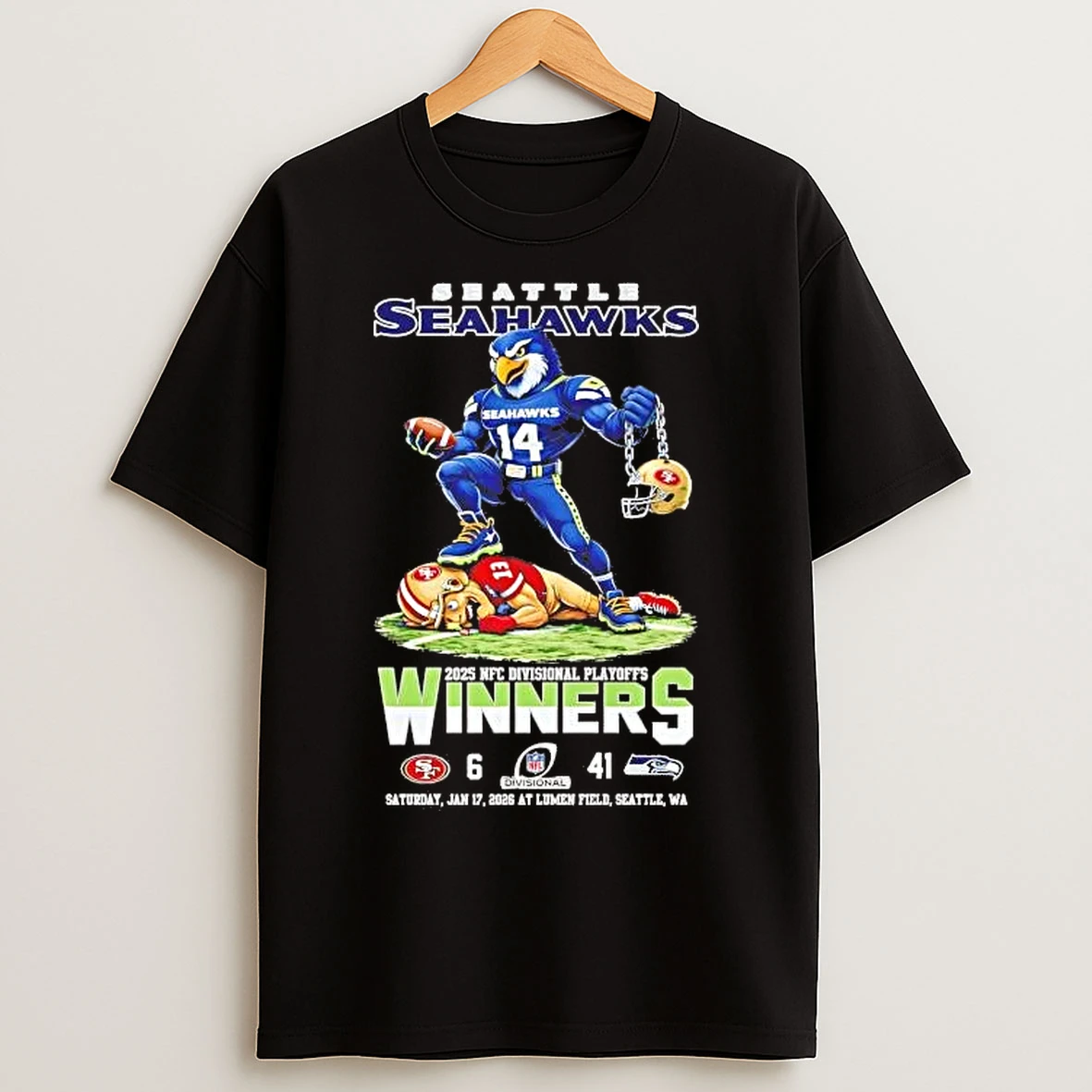 Classic Seahawks Beat 49ers Mascot 2026 At Lumen Field T Shirts
